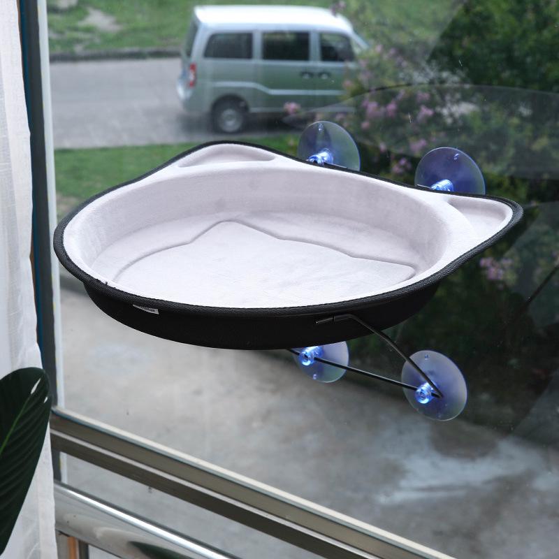 Amaca per letto per gatti con finestra, posatoio per gatti montato su finestra, seduta soleggiata per piccoli gatti da interni con aspirazione