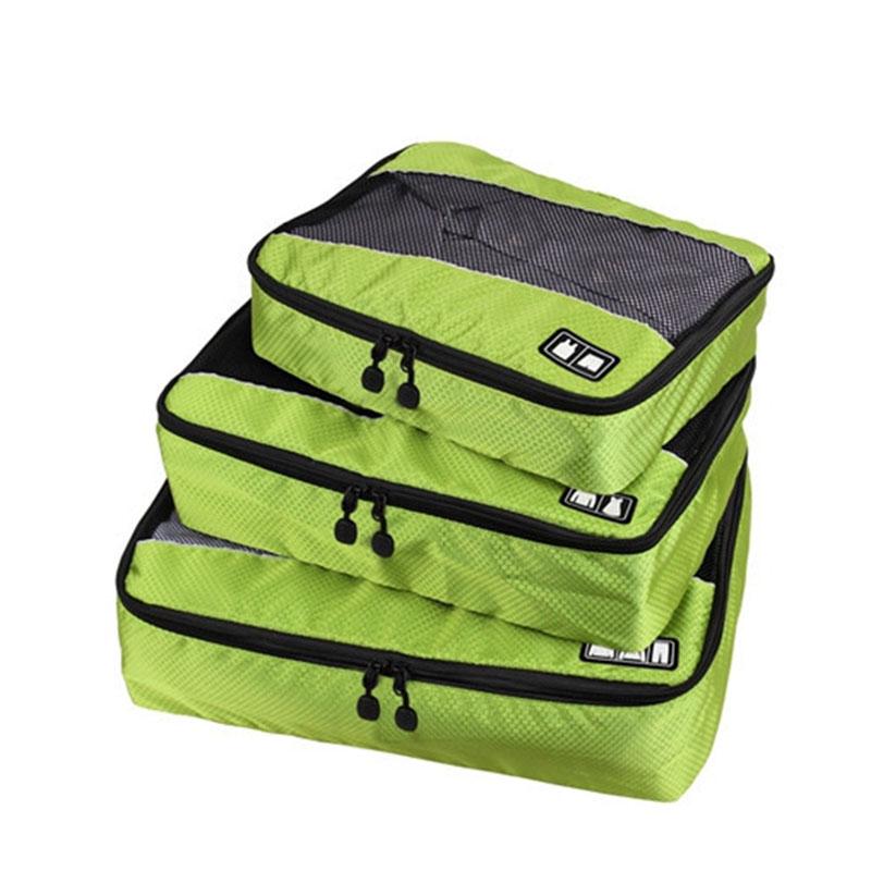 3 Pièces/Ensemble Cubes de Rangement pour Vêtements Sac de Voyage pour Chemises Pantalons Sacs à Vêtements Organisateurs de Bagages Trousse de Toilette