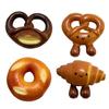 2Pcs Bag Pendant Simulated Bread Shape Keychain Charm Solid Texture Mobile Phones Keys Bags Pendant Healing Atmosphere Accessory