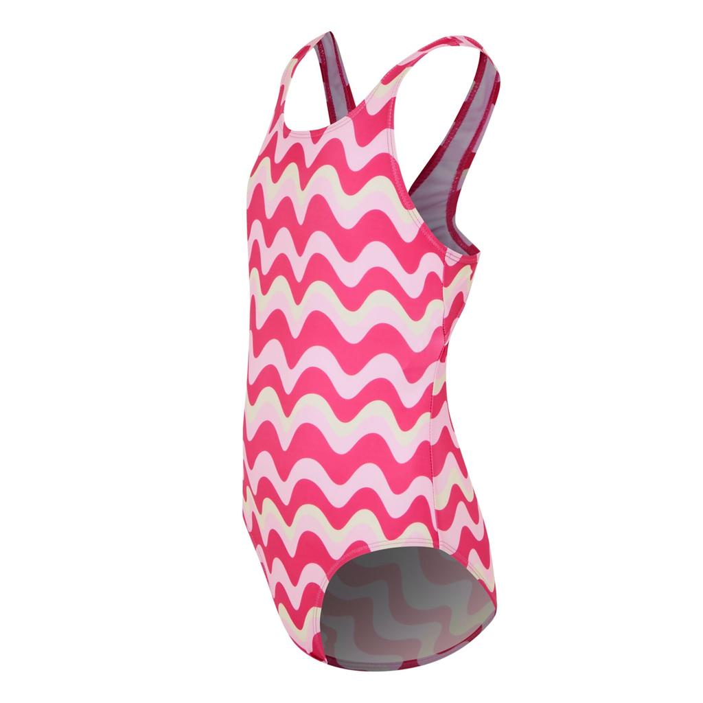 Regatta Girls Katrisse Wavy Lines One Piece Swimsuit