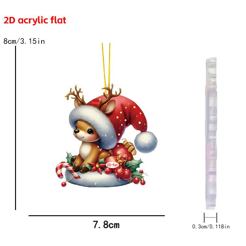 Hanging Christmas Car Accessories Acrylic Material Festive Vehicle Decoration