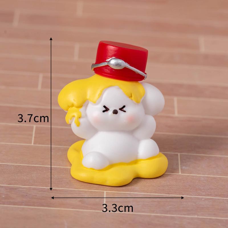 Mini Malerei Kleine Weiße Hund Figur Cartoon Welpe Ornament Mikro Landschaft Auto Innenraum Heim Desktop Dekoration