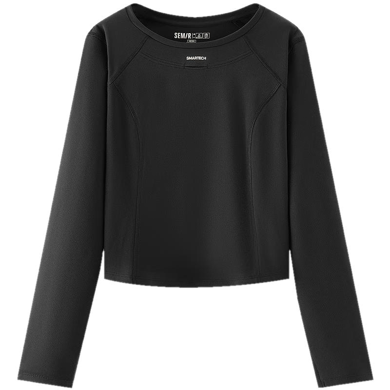 Semir Women s Antibacterial Quick-Dry Sporty Long Sleeve Crop Top L