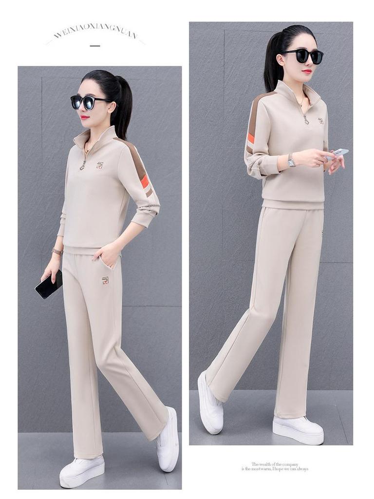 Women's Casual Two-Piece Set - 2025 Spring/Autumn New Style for Square Dance, Plus Size Sportswear