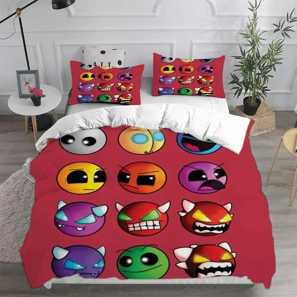 Completo Lenzuola Top Geometry Dash Set Letto Stampato Con Federa Copripiumino Letto Morbido Singolo Matrimoniale Queen Super King Size Camera da Letto