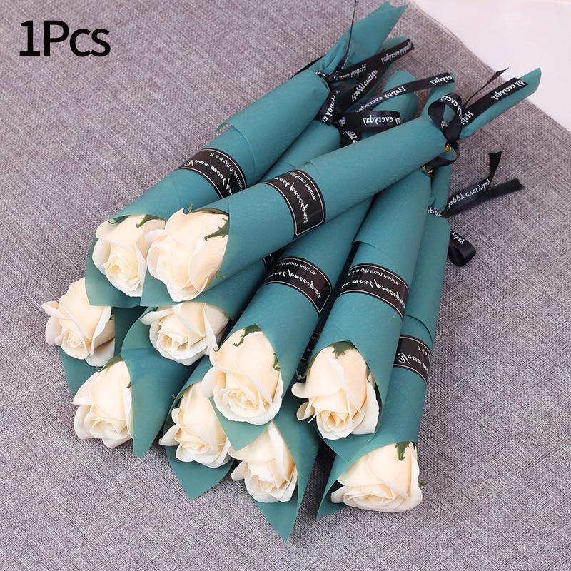Artificial Soap Rose Bouquet Little Bear Soap Flower Diy Flower Bouquets Wedding Mother'S Day Valentine'S Day Gift Souvenirs