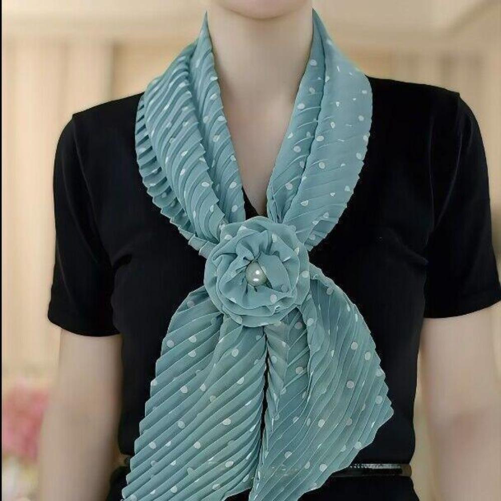 1Pc New Rose Collar Silk Scarf Women'S Fashion Versatile Neck Protection Warm Scarf Travel Women'S Small Silk Scarf