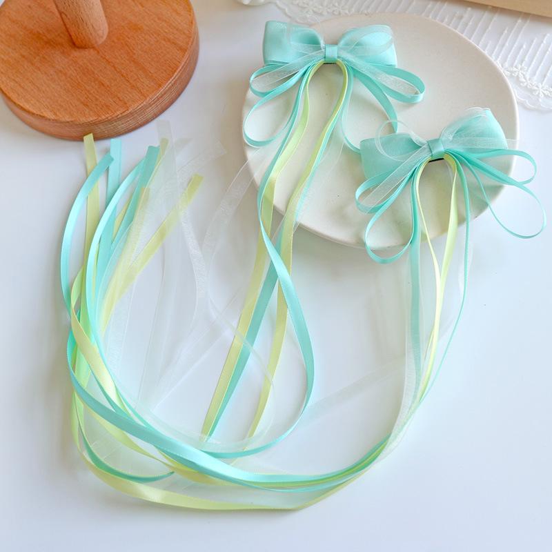 New Chinese-Style Ribbon Bow Hair Clip for Girls - Hanfu Tassel Braided Headwear Accessory