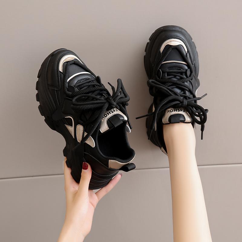 Kitchen Shoes New Chef Platform Dad Shoes Black Soft-soled Sneakers