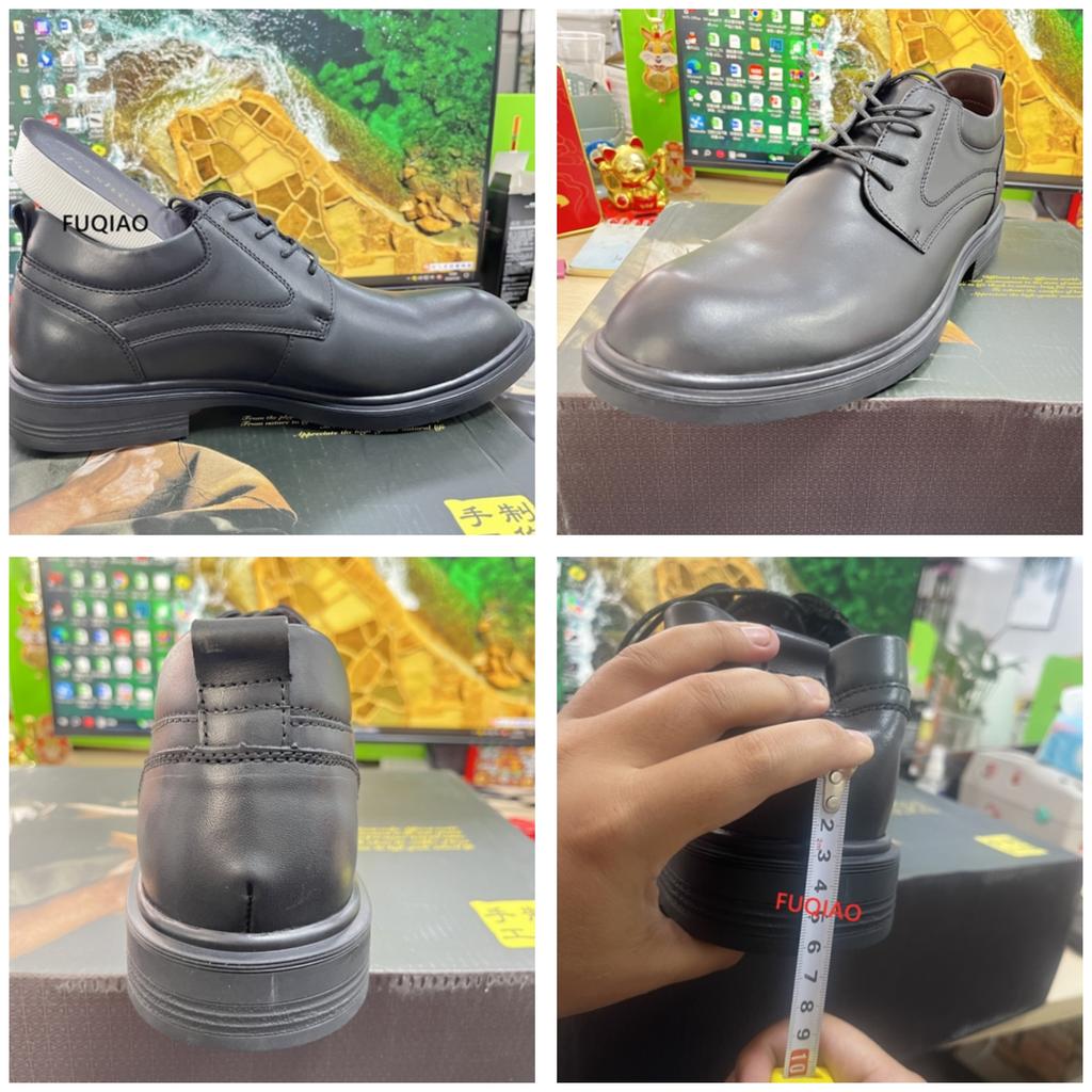 Men Big Size 6CM Height Increase Oxfords Genuine Leather Formal Business Elevator Shoes Large Width Comfortable Wedding Shoes