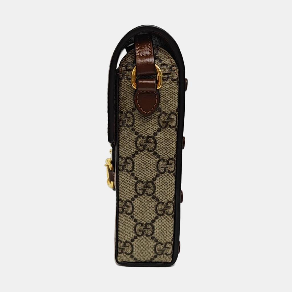 [Pre-Owned] Horsebit 1955 Logo Canvas And Leather Phone Bag - Very Good #177E00O