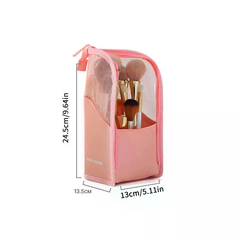 Makeup Brush Case Stand Zipper Cosmetic Bag Makeup Brush Holder Organizer Travel Waterproof Cosmetic Bag Makeup Brush Bag