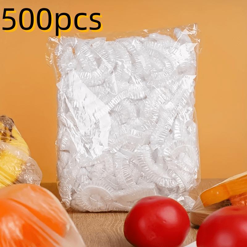 Stretch Plastic Food Covers, 500pcs Snug-Fit Wrap for Bowls, Plates & Containers.Fridge & Pantry Storage,Insect-Proof.Bulk Pack.