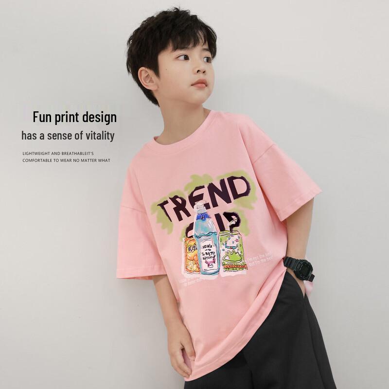 

LUSON Chen Dazhu 2025 Summer Boys Breathable Cotton T-Shirt 150