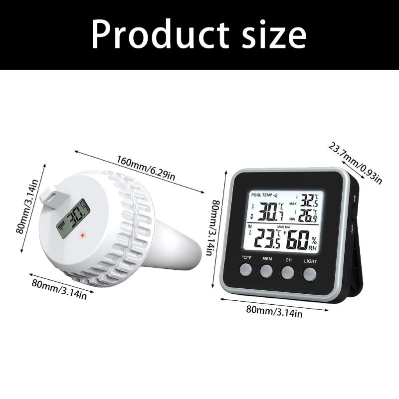 Floating Digital Pool Heat Level Monitor with Large Screen Adjustable for Bath Tub Fish Tank & Water Heat Measurement