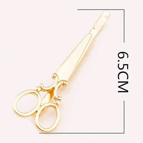 Barrette à cheveux ciseaux créatifs tendance pour femmes couleur dorée accessoire pour cheveux épingle à cheveux
