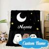 Custom Name Brown Bear Heart Love  Blanket bed sofa Blanket Flannel Blanket for Camping, Hiking, Picnic Essentials,gift for Fan family