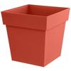Quadratischer Blumentopf - EDA - Toskana - 32 cm - 22 L - Innen / Außen - 32 x 32 x H.32 cm - Terrakotta-Orange
