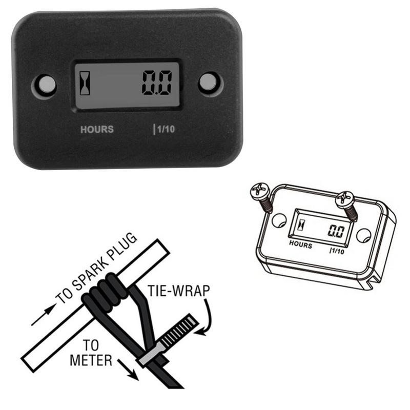 Inductive Tachometer Hour Meters for Motorcycle/Boat Engines Counter Hour Meter Hour Tachometer Waterproof