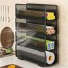 1pcs Vertical Storage Kitchen Storage Rack Mesh Shelving Unit Rack  For Household Use