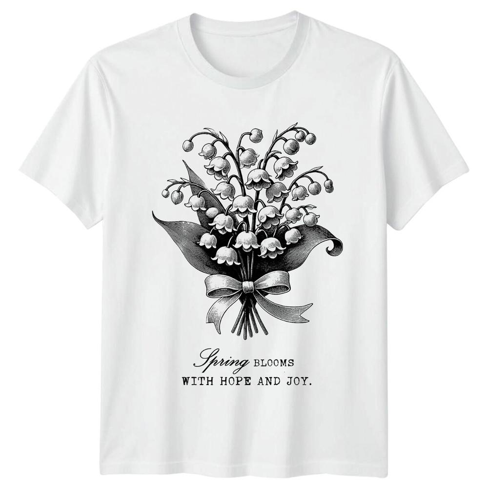 Spring Blooms With Hope And Joy Easter Floral Botanical TShirt S