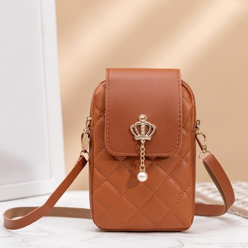 2026 New Pearl Pendant Bag Diamd Vertical Phe Bags Fashi Baita Women's Bag Diamd Grid Embroidered Crossbody Bags