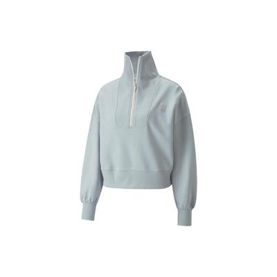 Solid Color Stand Collar Pullover Letter Embroidery Long Sleeve Jacket Women Jackets Platinum-Gray 537644-80