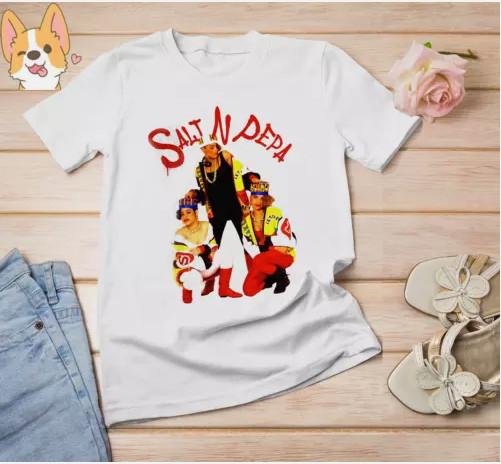 SALE Rare Salt-N-Pepa graffiti 90s hiphop retro pop Black Unisex All size shirt Unisex T-Shirt XXXXL