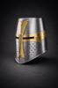 Medieval Crusader Knight Helmet Steel Templar Armor with Brass Cross LARP Costume
