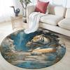 Two-Animal Wall Decor,Round Area Rug,Carpet Rug for Living Room Bedroom Sofa Playroom Decor,Non-slip Floor Mat