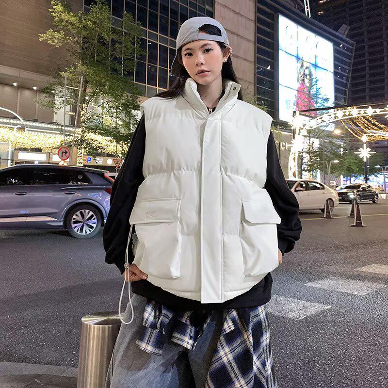 Unisex Winter Warm Down Vest: Sleeveless, Stand-up Collar, Casual Workwear Jacket