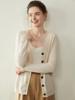 Women's Autumn/Winter Twelve-Needle V-Neck Cashmere Cardigan - Skin-Friendly, Slimming Knit Outerwear Sweater