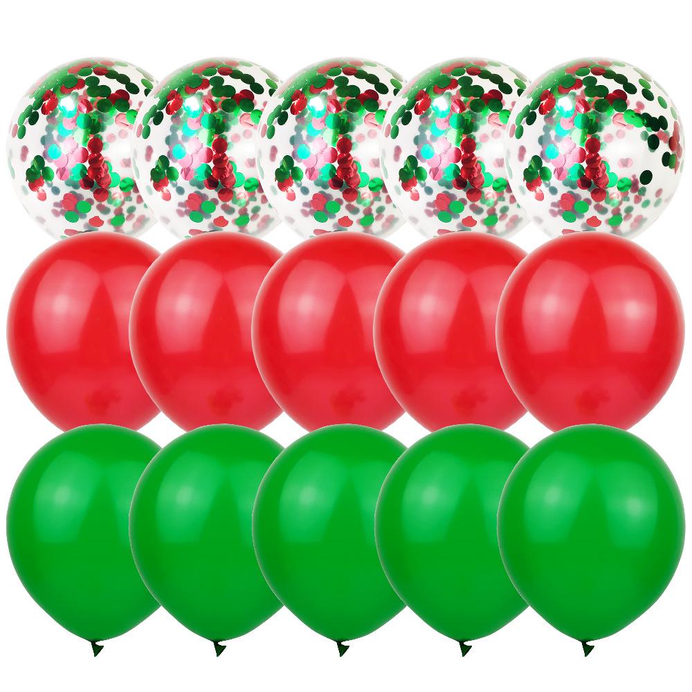 Christmas Red And Green Sequin Latex Balloon Wedding Wedding Room Creative Decoration Balloon Sequin Balloon Package