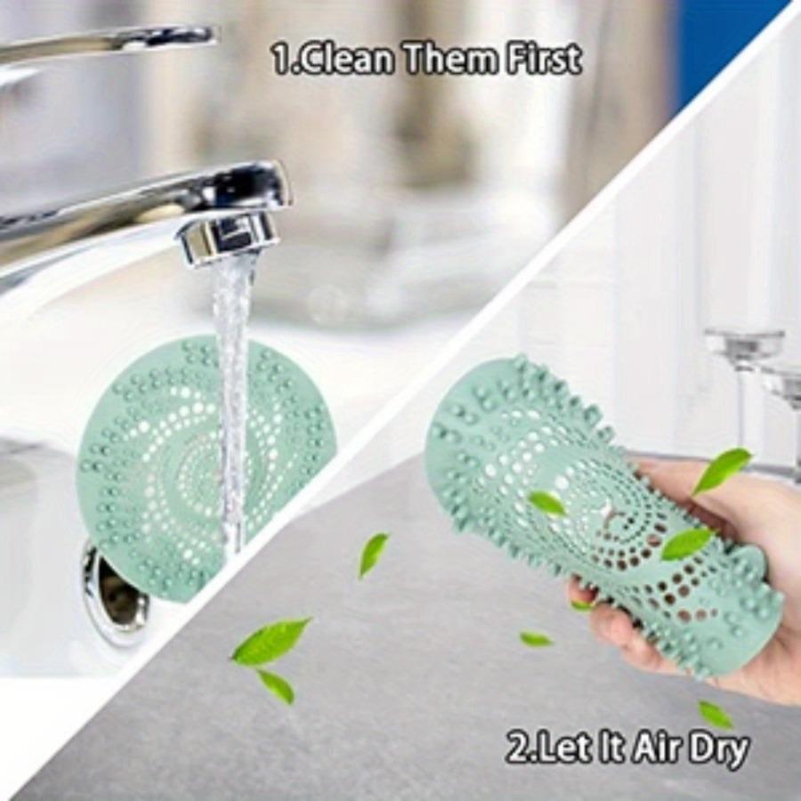 Set of 2 Silicone Drain Strainers for Home Showers And Sinks, Designed to Catch Hair for Kitchen And Bathroom Applications