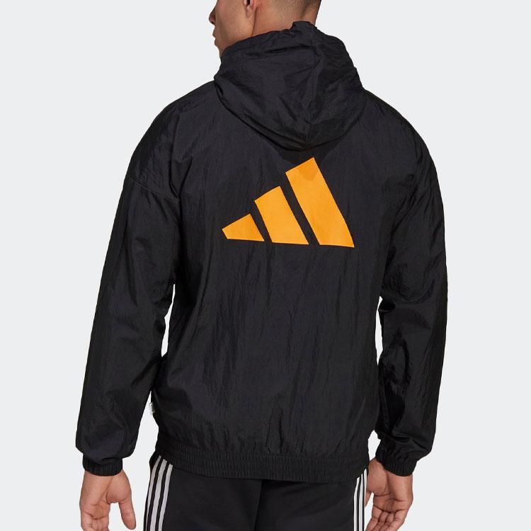 adidas Zip-Up Hooded Jacket Men Tops Black HF4851