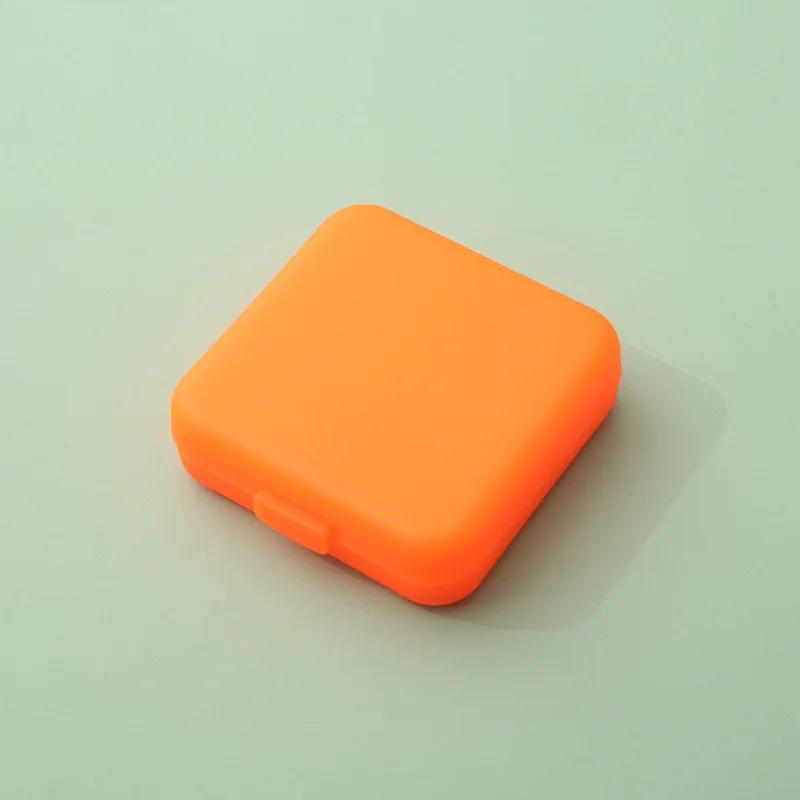 Portable Square Four-Grid Pill Box Small Medicine Organizer Travel Moisture-Proof Durable Carry-On Medicine Container