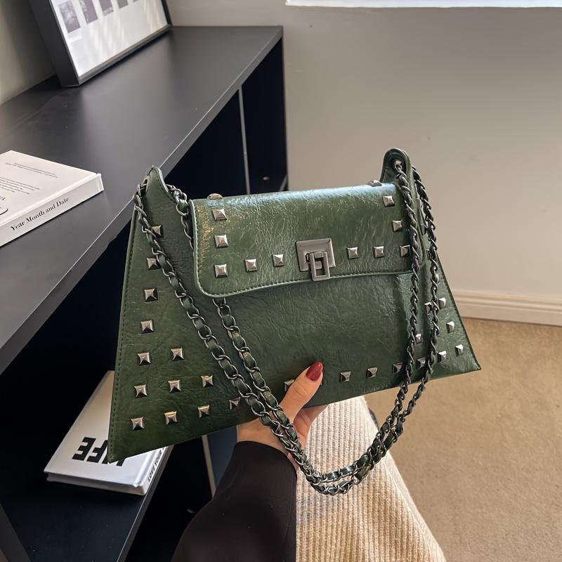 

Большая вместительная сумка-мессенджер, винтажный квадратный кошелек с клапаном на цепочке, женская сумка через плечо из искусственной кожи