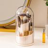 Grid Design Brush Organizer Multifunctional Dustproof Cosmetic Holder 360 Degree Rotatable Makeup Brush Lipstick Storage Box