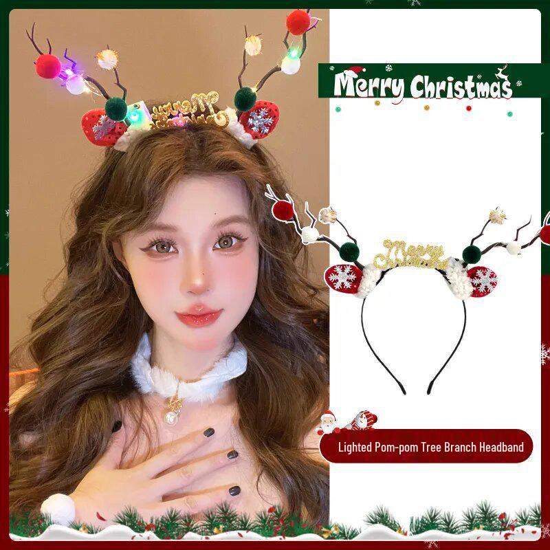 2025 New Style Women's Reindeer Antler Headband - Christmas Holiday Hair Accessory & Gift