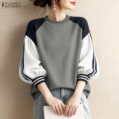 Γυναικείες μπλούζες πουλόβερ με μακρυμάνικη στρογγυλή λαιμόκοψη