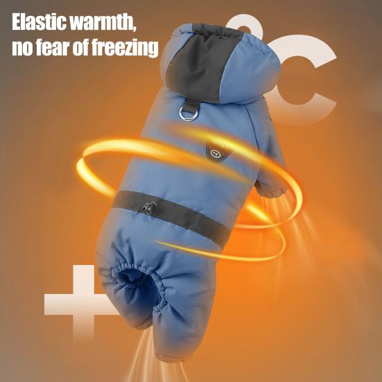 Hund Wintermantel mit Kapuze Knopfverschluss Welpenjacke Druckknopf Warm Winddicht Hunde Hoodie Sweatshirt