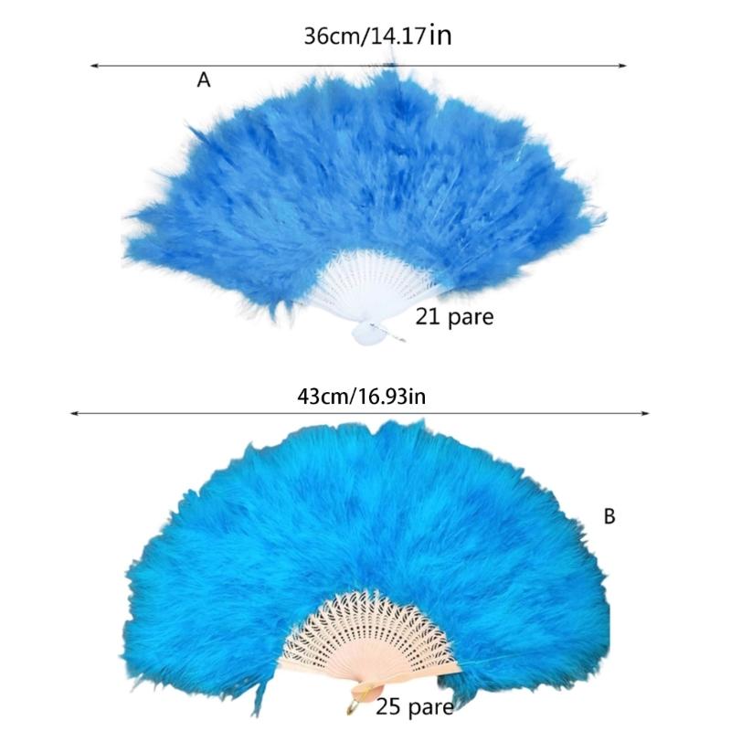Folding Feather Fan Handheld Fairy Fan New Year Birthday Gift Supplies