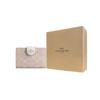 COACH Corner ZipSignature Coated Canvas Wallet Womens Sand Chalk