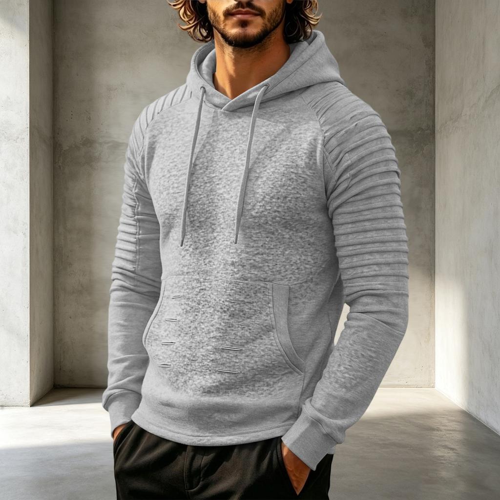 Men's Casual Mid-Length Sweatshirt Long Sleeve Pullover for Everyday Wear