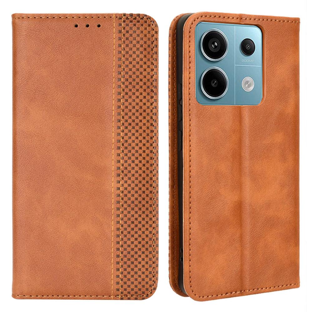 For Xiaomi Redmi Note 13 Pro 5G/Poco X6 5G Phone Case Wallet Retro PU Leather Cell Phone Cover