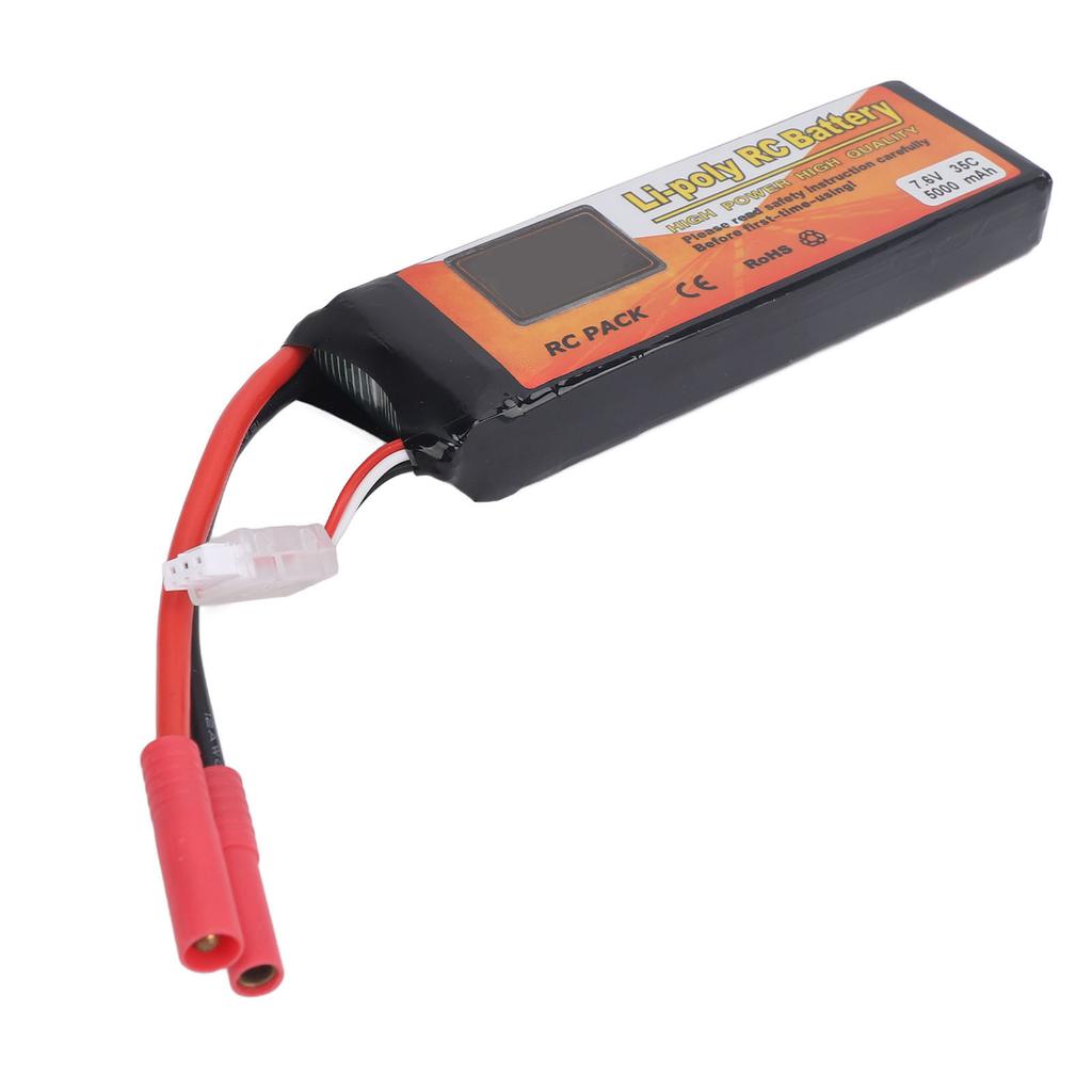 Akumulator LiPo 7,6V 5000mAh RC Przenośny Akumulator Litowy do Samochodu RC ze Wtyczką Banana 4.0 dla 1/8 1/10 1/12 1/16 Łodzi RC Ciężarówek