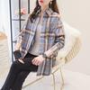 Women's Long Plaid Shirt Casual Long Sleeve Jacket