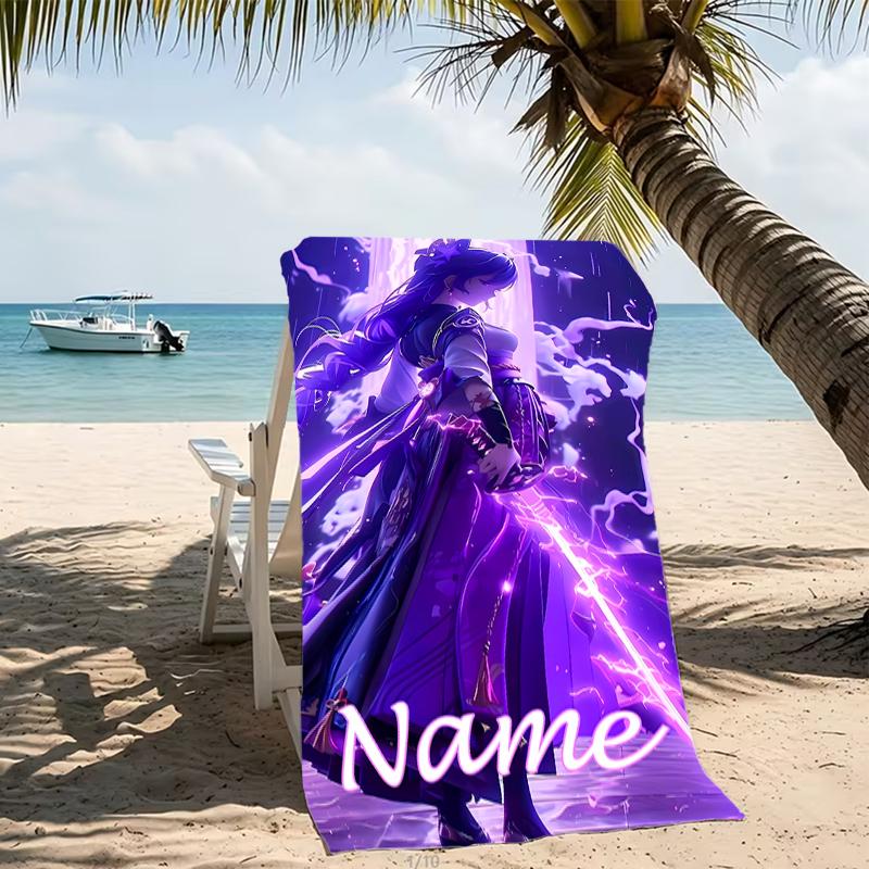 Customizable personalized beach towels Genshin Impact characters themed designs.Suitable for the beach, yoga, sports;ideal as beach accessories