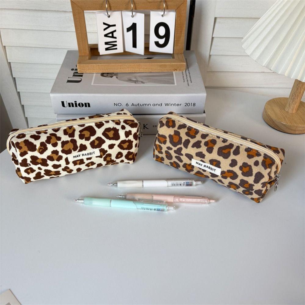 Floral Print Stationery Bag Corduroy Pencil Case Gifts Cosmetics Storage Bags  Student