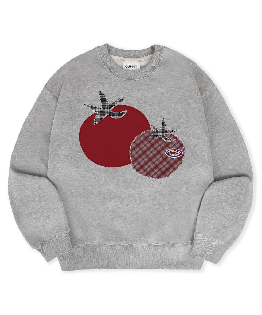 AMBLER Tomato Applique Embroidery Sweatshirt Amm1319 (Melange)
